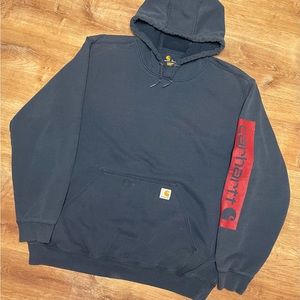 Carhartt Black Hoodie with Red Logo